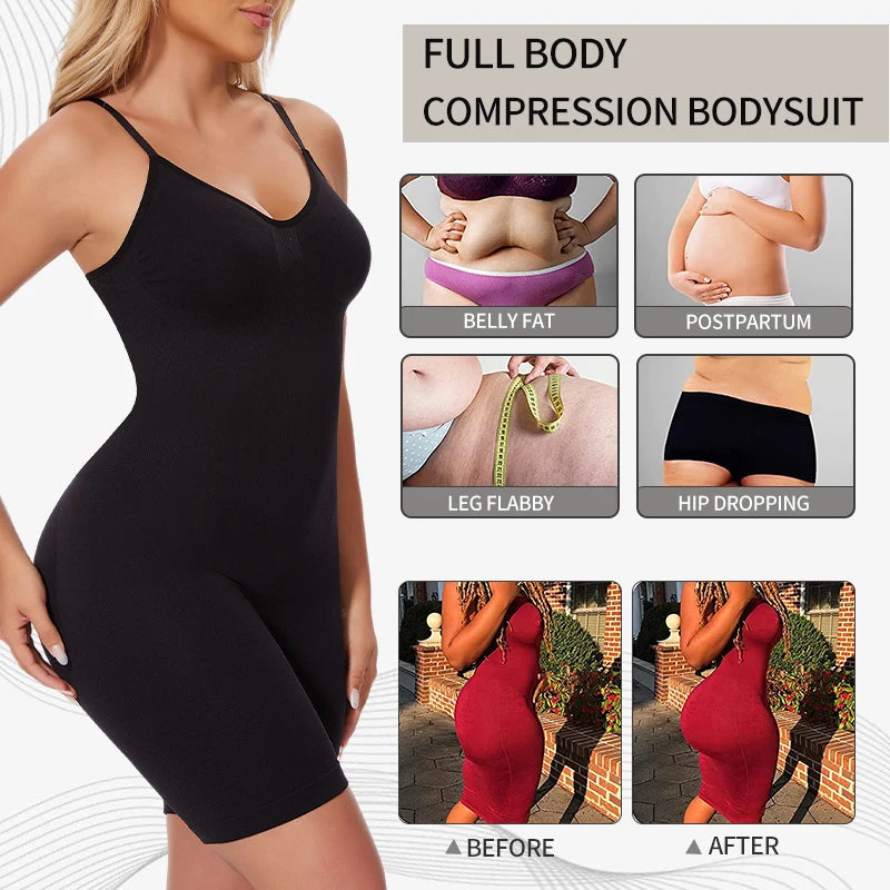Full Body Shapewear Bodysuit – Tummy Control, Anti-Chafing & Butt Lifter