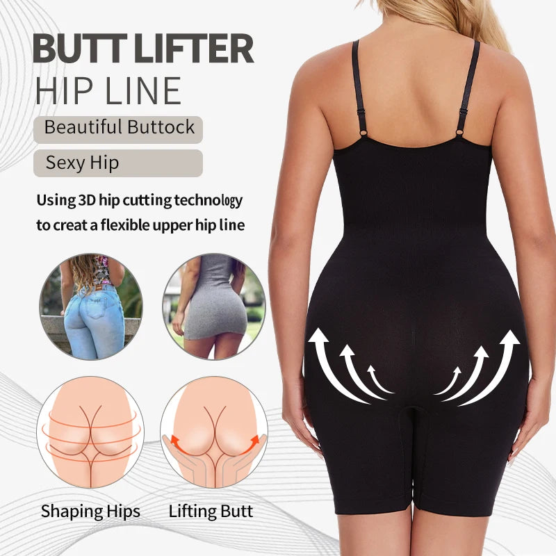 Full Body Shapewear Bodysuit – Tummy Control, Anti-Chafing & Butt Lifter